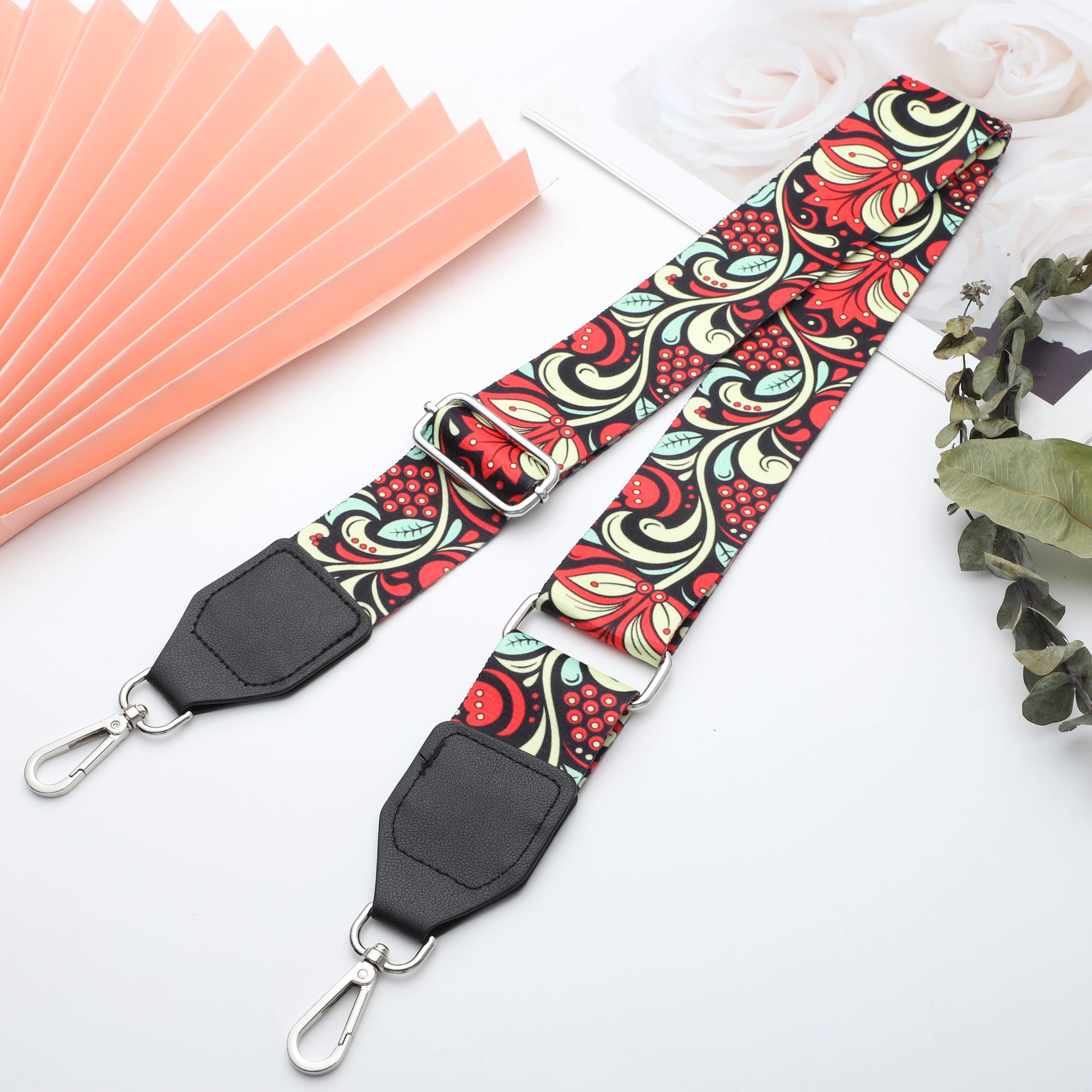 Sling Bag Strap Accessoire 5Cm Verbreding Verdikking Kleurrijke Patroon Jacquard Geweven Nylon Etnische Stijl Verstelbare Zak Riem