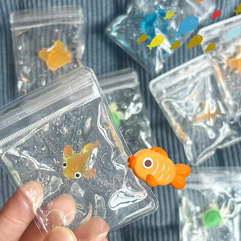 Squishy Goldfish Toy Cute Desktop Decor Funny Stress Reliever Decompression Fidget Toys For Teens Kids Gifts