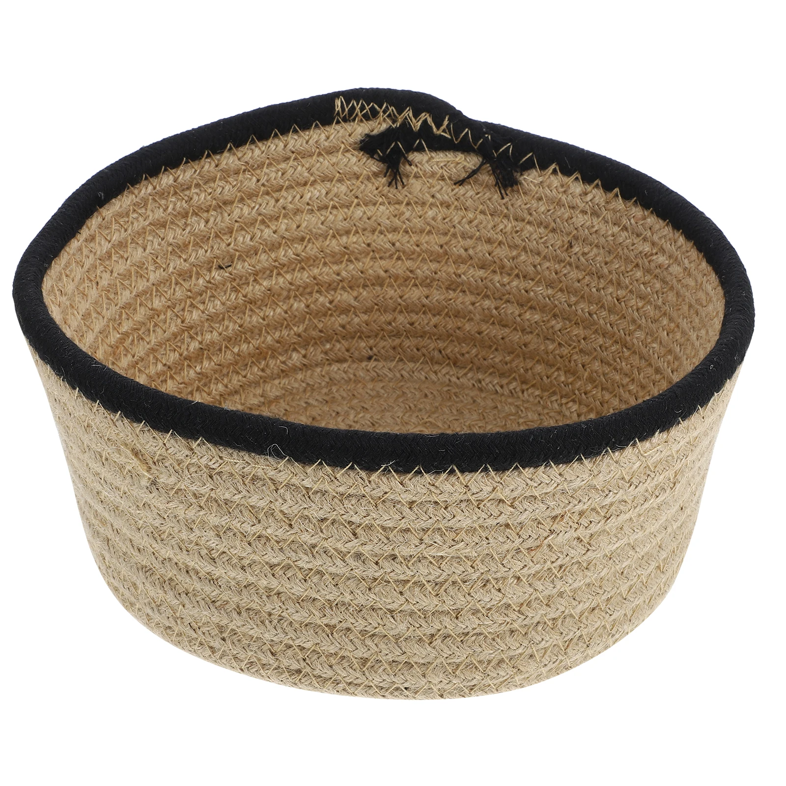 

1pc Rustic Fabric Woven Storage Basket Desktop Organizer Sundries Container Home Supplies Decorative Basket For Desk