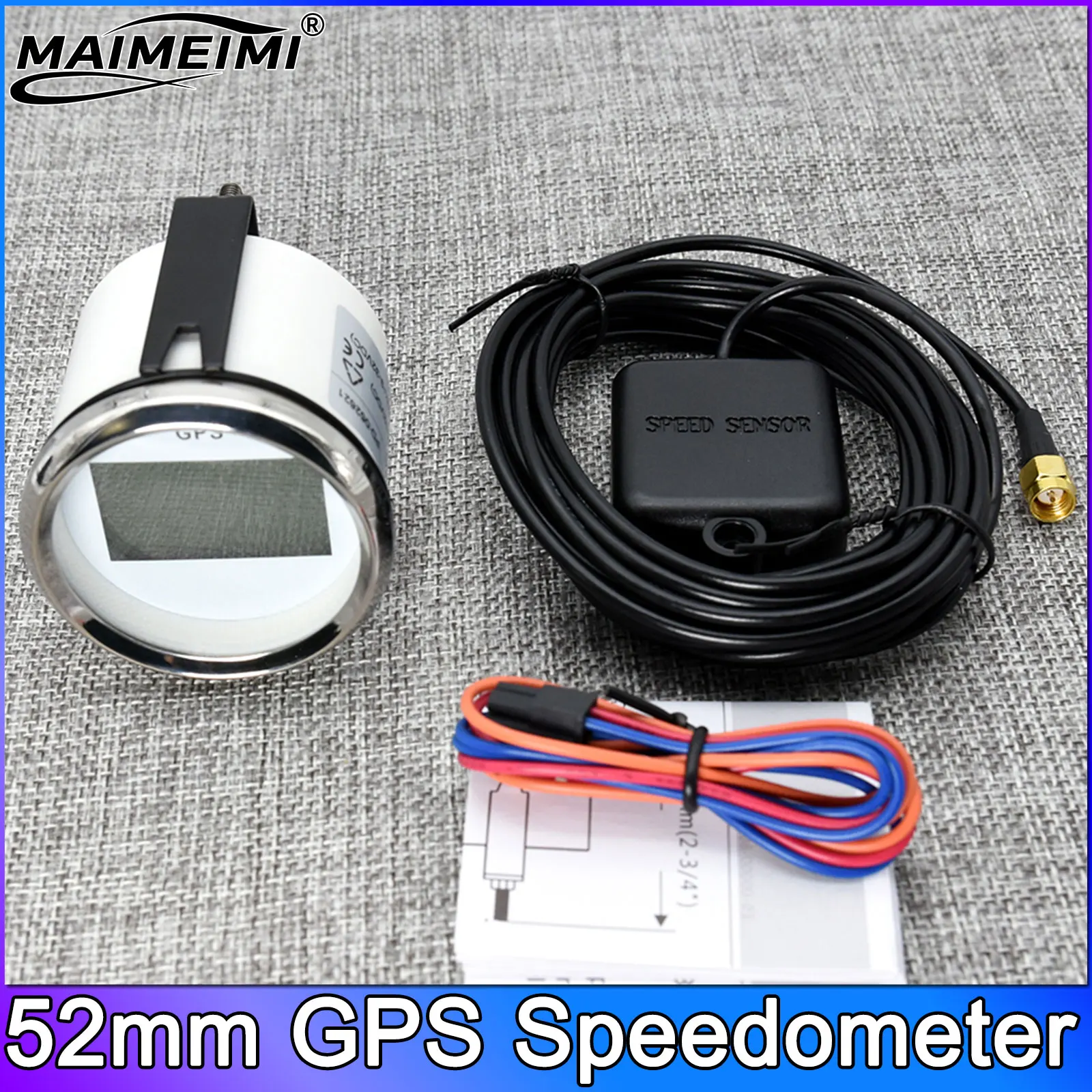 

Waterproof 52mm GPS Speedometer Digital Odometer Gauge + GPS Antenna for Car Truck Motorcycle 0-999 knots km/h mph 12V/24V Red
