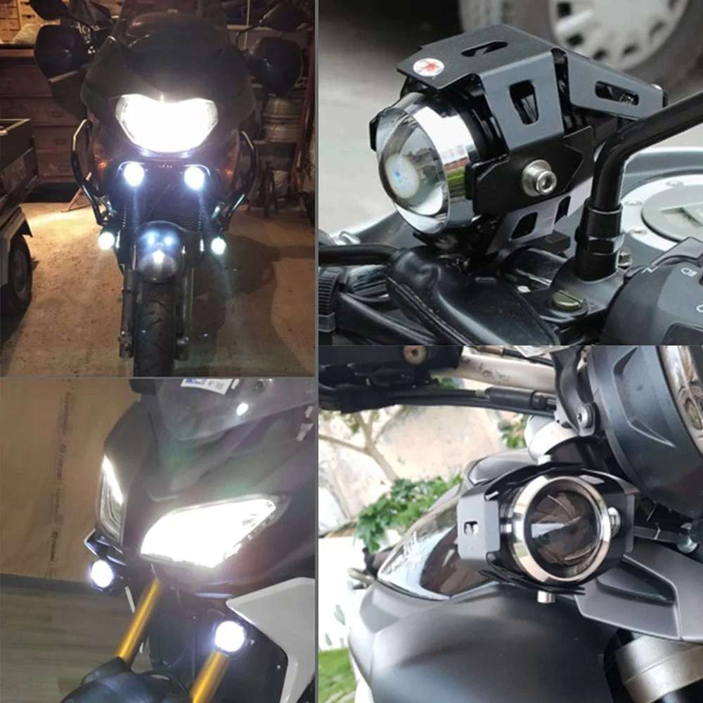 Additional Motorcycle Spotlights LED Headlights With Switch U5 Fog Lights 12-80V Scooter Headlamp Foglights Auxiliary Car Lamp