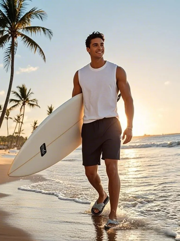 Herren Tanktops Workout Ärmellose Shirts Sommer Einfarbig Polyester Schnelltrocknende Tanktops für Männer Sommer Strand Sport T-Shirts – Detail 8