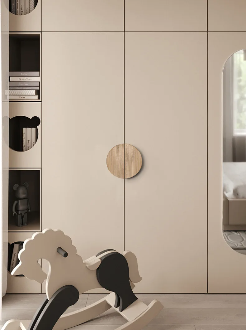 Nordic Halbkreis Holz Schrank Griffe Schublade Knöpfe Kleiderschränke Griff Hardware Kinderzimmer Möbel Zubehör Türgriffe – Detail 8