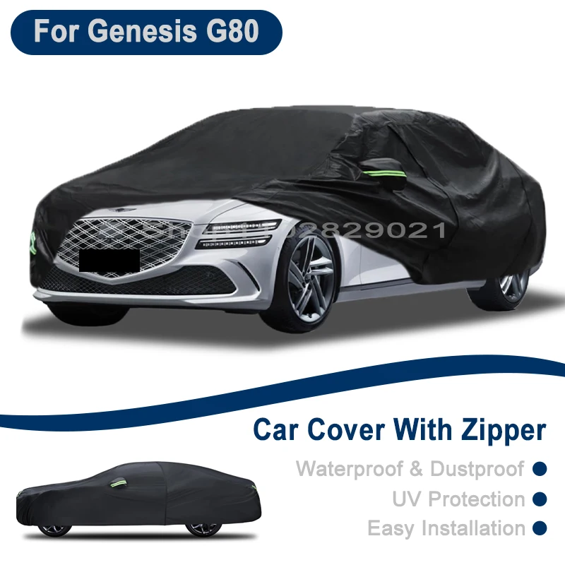 

Outdoor Full Vehicle Cover For Genesis G80 - Side Zipper Design, Waterproof Dustproof Sun Protection Car Cover