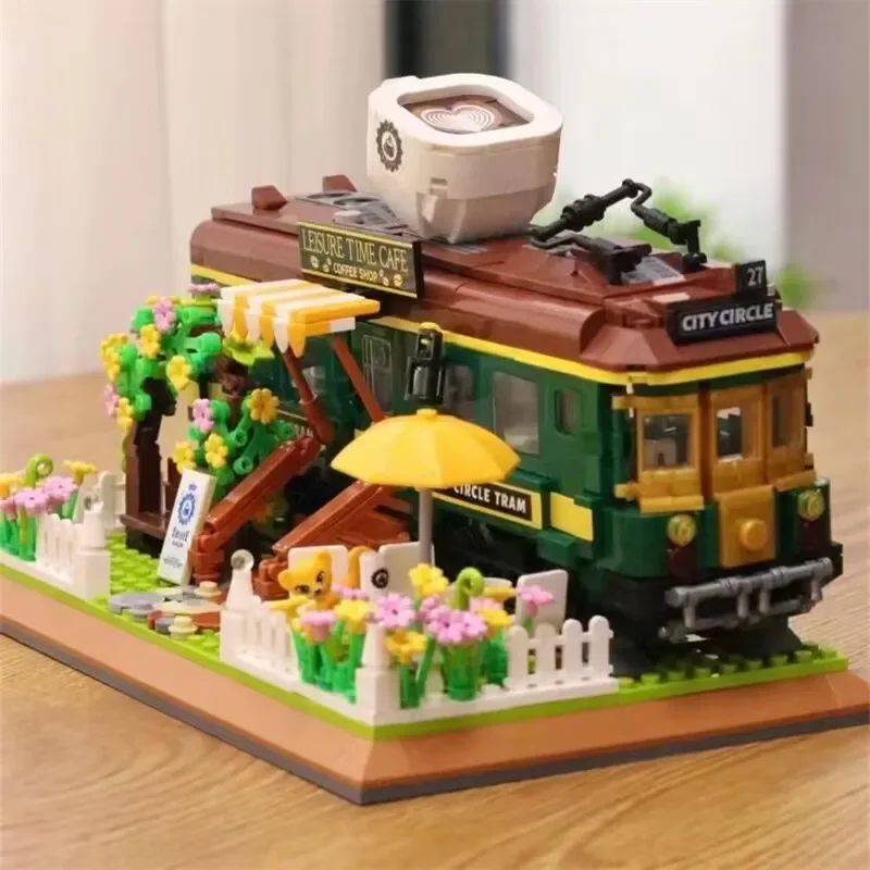 Décennie s de construction de train vintage pour enfants, montres de tourisme, mini puzzle de décoration, jouets en briques, cadeaux de Noël et d'anniversaire, 73, 1081 pièces