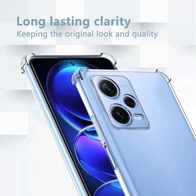 Luxuriöse transparente Handyhülle für Redmi Note 12 12s Note 12 Pro Plus 5G POCO X5 Pro 5G, stoßfeste, transparente Silikonhülle – Detail 5