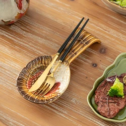 2024 Novel Turkey Relief Shape Ceramic Dining Table Spoon Rack Snack Plate Fruit Plate Tableware Dinner Plate Kitchen Utensils