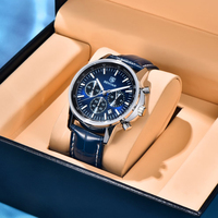 BENYAR Top brand 2025 New Men's Quartz Watch Multi functional Leather Waterproof Leather Military  Date  Men's Business Watch