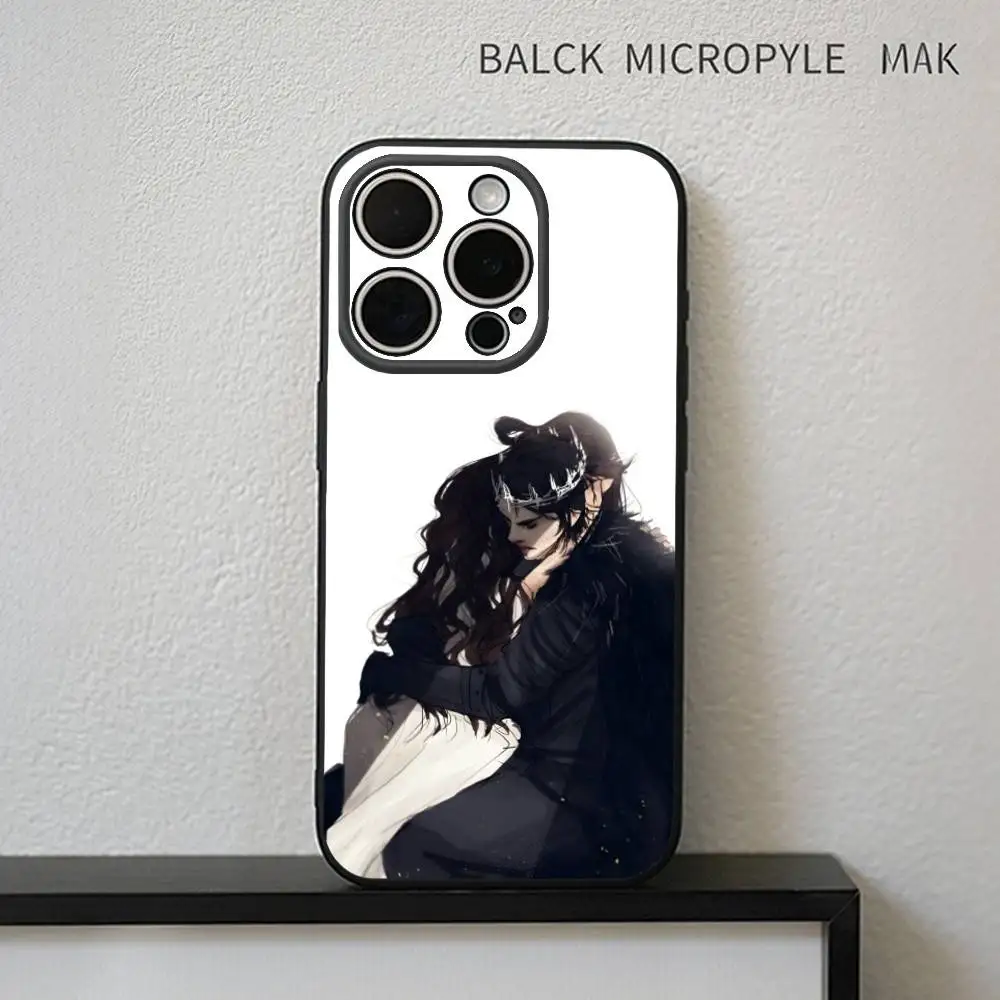 De wrede prins Jude en Cardan telefoonhoesje voor iPhone 17,16,15,14,13,12,11 Plus, Pro Max zachte zwarte cover