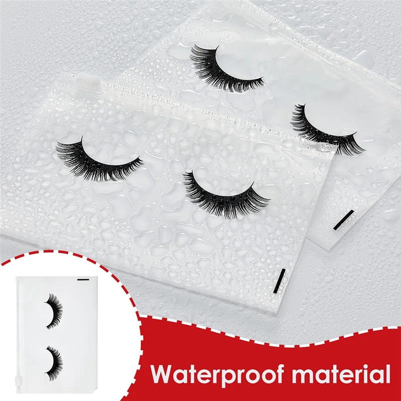 

【Rushed】100 Pieces Eyelash Aftercare Bags Eyelash Makeup Bags Empty Lash Cosmetic Pouch Travel Make Up Cases Toiletry Bag