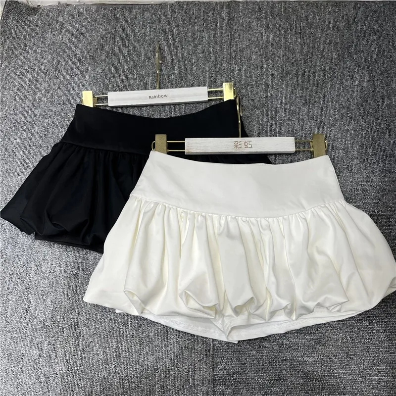 

Sweet High Waist A-Line Half Skirt Women's Spring Summer New Style Floral Bud Lantern Short Skirt Polyester Fabric Casual Wear