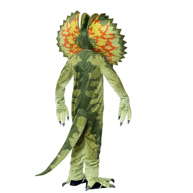 

Child Dinosaur Costume T-rex Realistic Hooded Onesie Tyrannosaurus Pajama Romper Halloween Dress Up Themed Party Role Play Suit