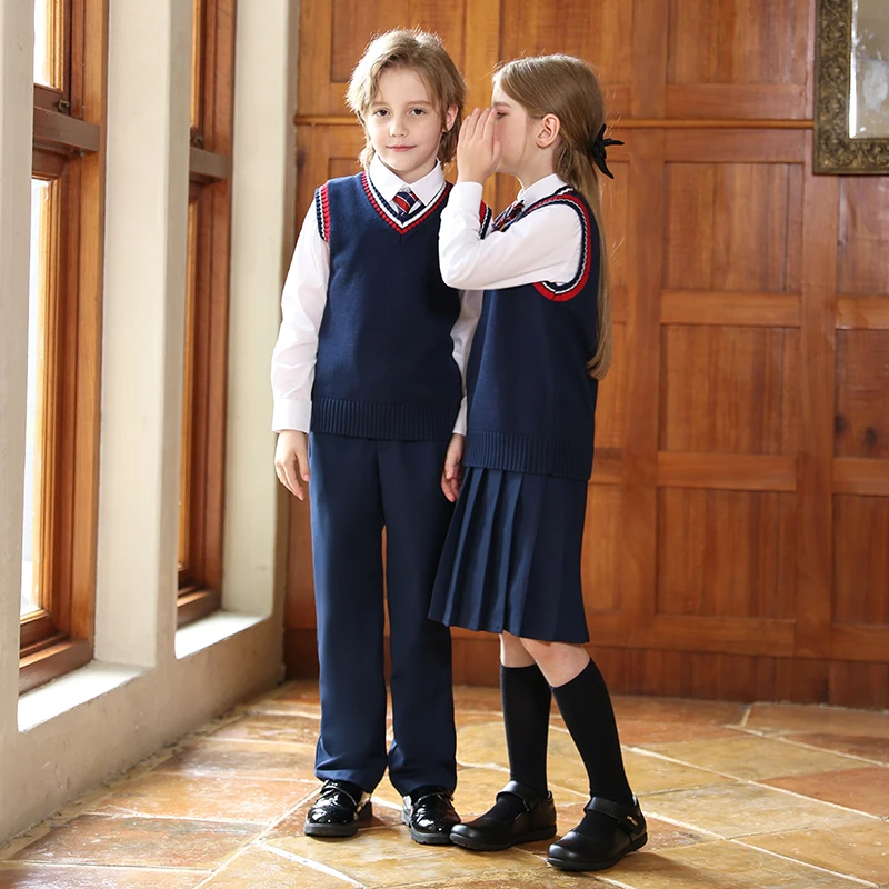 European Style Children Formal Wedding Suit Clothing Set Top And Bottom Wear Kids Boys Girl School Uniform Outfit Luxury Clothes