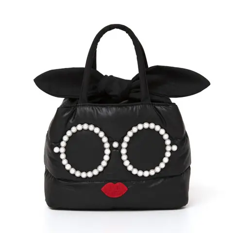 진주 선글래스 레드 립 패션 클러치 백 여성용, 버킷 메이크업 지갑, 숙녀 숄더 백, 나비 매듭 캐주얼 토트 백 2023