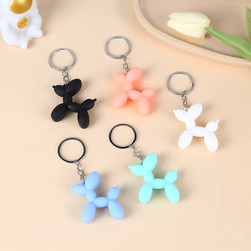 New Anime Cartoon Dog Keychain Kawaii Balloon Puppy Keyring Bag Pendant Decoration Accessories Woman Man Children Gifts