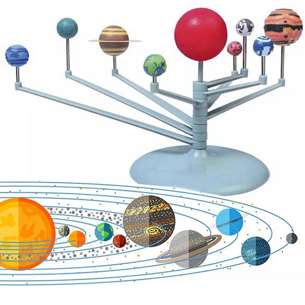 1Set Solar System Nine Planets Model Science Kit DIY Assembly Parent-child Interaction Planetarium Toy Kids Educational Toy