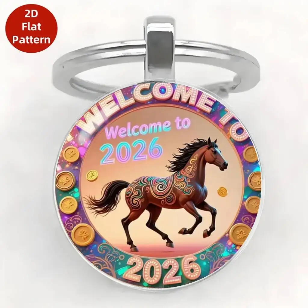Elegant Keychain Charms Vibrant Animal Glass Keyholder Stylish Key Accessory Compact Glass Horse Key Chain For Keys Bags Travel