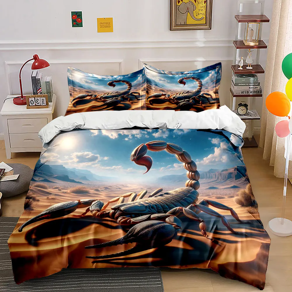 Giant Scorpion in Desert Print Soft Comfortable Duvet Cover Bedding Set Included 1*Duvet Cover 2*Pillowcases Luxury gifts