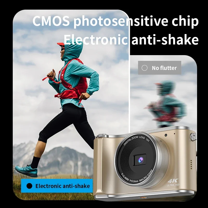 كاميرا رقمية 64 ميجابكسل كاميرا مدمجة 4K 180 °   شاشة قابلة للطي 16X للتصوير الفوتوغرافي الرقمي وكاميرا السيلفي ومسجل فيديو مدونة فيديو لـ YouTube Ins