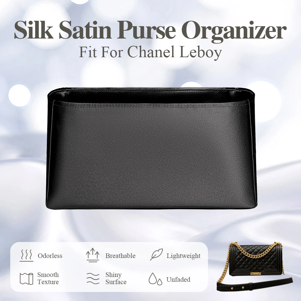 

Silk Satin Purse Organizer Insert Fit for Chanel Leboy Handbag Lightweight Inner Liner Bag Cosmetics Inside Bag Storage Bag