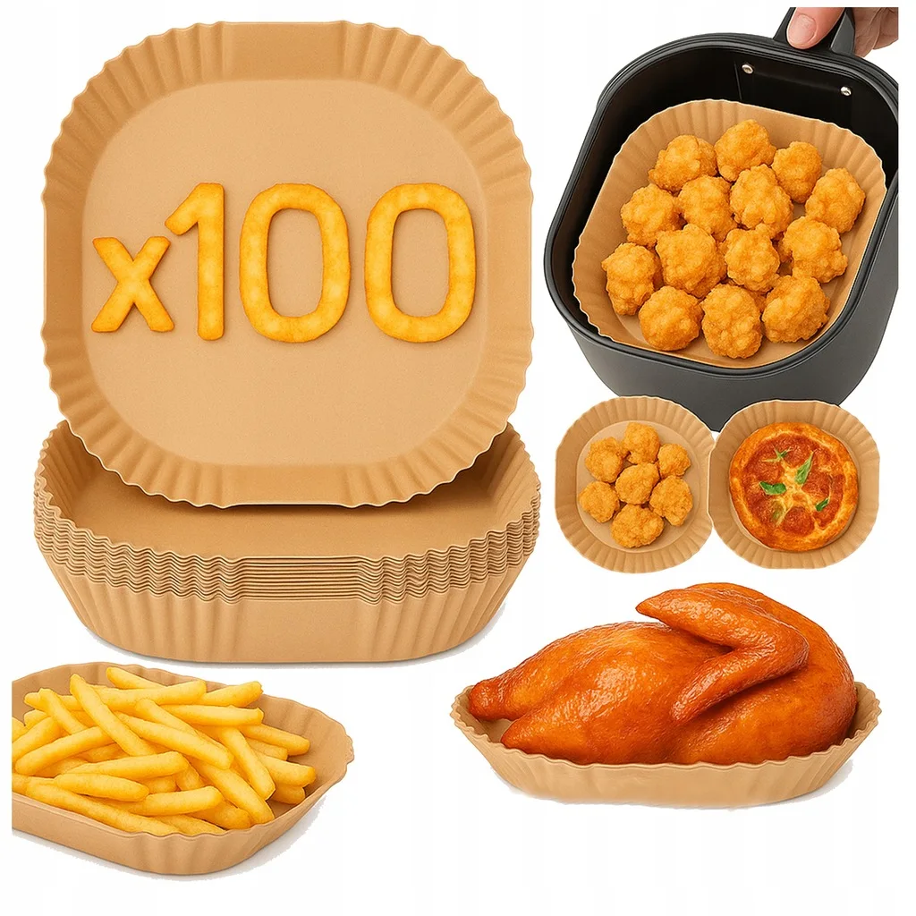 Papier sulfurisé FOREMKI pour friteuse à air, lot de 100 pièces, 20 cm, TACK CONTRIBUTION