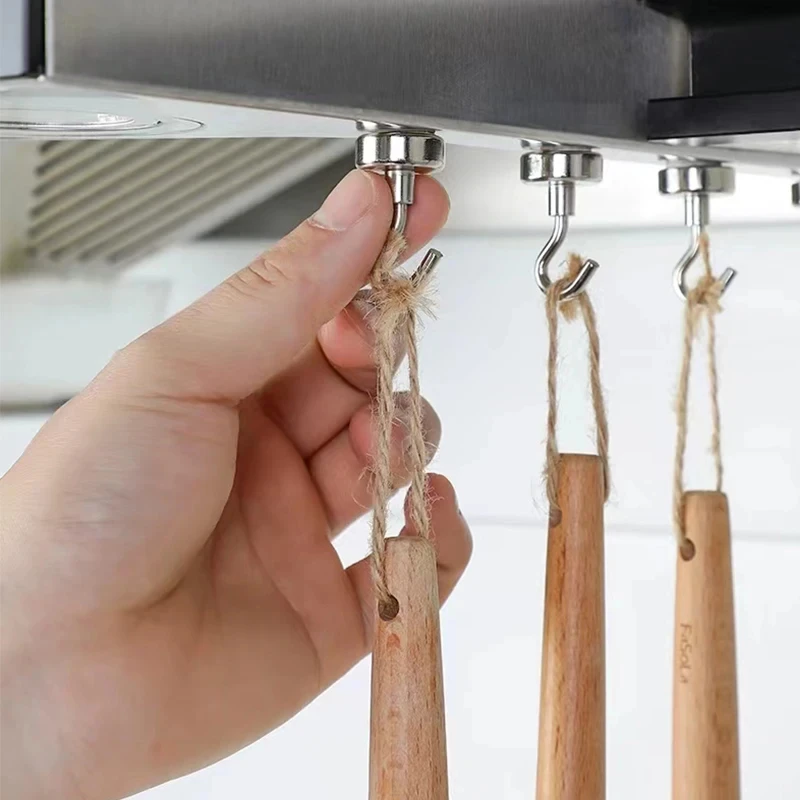 10 قطعة E20 معدن قوي السنانير المغناطيسية الحائط الثقيلة خطاف مغناطيسي مفتاح معطف معلق شماعات المنزل المطبخ الحمام التخزين #3