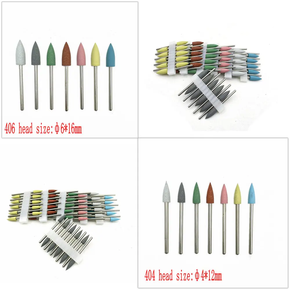 10pcs/set 2.35mm Dental Silicone Rubber Polishers Burs Teeth Whitening Plishing Drill Dental Polishing Nail Drill Bit