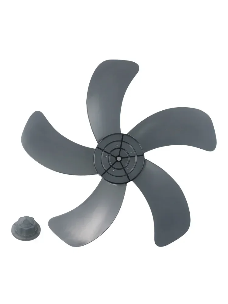 Fan Blade With Nut Cover Five Leaves Fan Blade Minimal Noise Operation Powerful And Efficient Airflow For Table Fan Color Gray