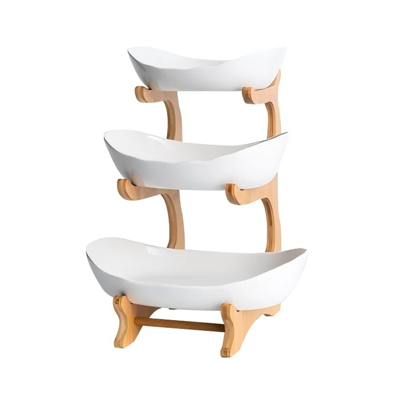 Plateau à fruits en plastique à 2 ou 3 niveaux, détachable et lavable, pour fruits secs, collations, bonbons, thé de l'après-midi, maison, salon