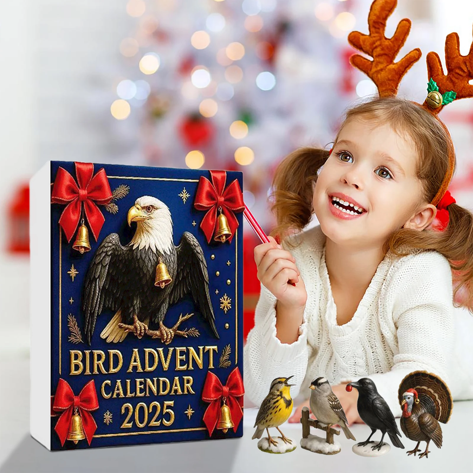 Рождественский календарь обратного отсчета с птицами, 2D акриловые подвесные украшения, Адвент-календарь обратного отсчета, праздничный подарок для любителей птиц и семьи