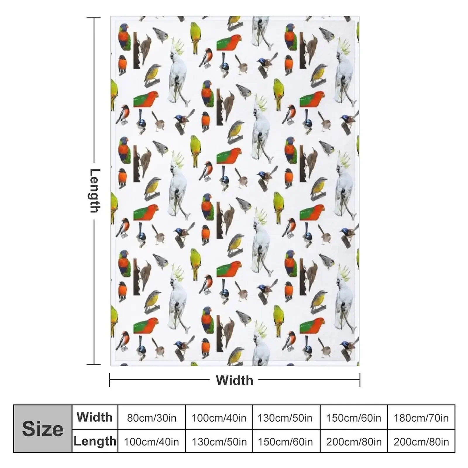 Australian Woodland Birds Throw Blanket Luxury Thicken Hairys warm for winter Cute Blankets