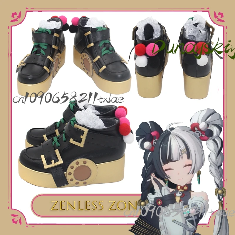 لعبة Zenless منطقة صفر Dialyn النساء الرجال تأثيري أحذية الأحذية السراويل Liuyin أحذية منصة سوداء Jirai Kei المرحلة اليومية كرنفال #1