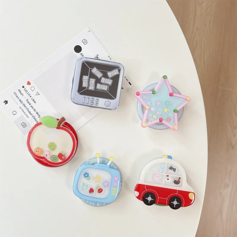 

Korean Cartoon Cute Quicksand Griptok Bracket For iPhone 15 Samsung Universal Phone Accessories Phone Holder Grip Tok Stand