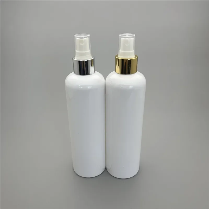 

350ML X 20 Empty Makeup Setting Spray Pump Plastic Bottles With Gold Silver Collar 350cc Perfume Cosmetic PET Bottles Container