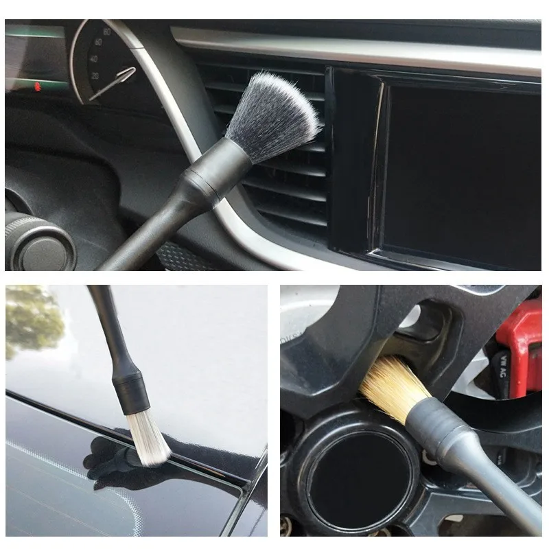 4/5-teiliges Detailbürsten-Set für die Reinigung von Fahrzeuginnenräumen, Fugenbürsten, ultra-weiche Reinigungsbürste für Autos, Werkzeug für die Fahrzeugpflege und Autowäsche – Detail 9