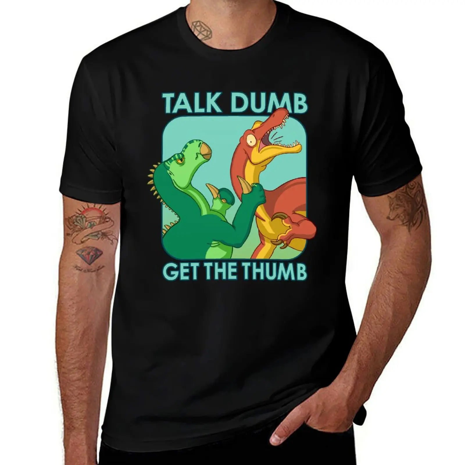 

Talk Dumb, Get The Thumb - Iguanodon VS Baryonyx T-Shirt cotton t shirt pack t shirts cotton 100% T-Shirt