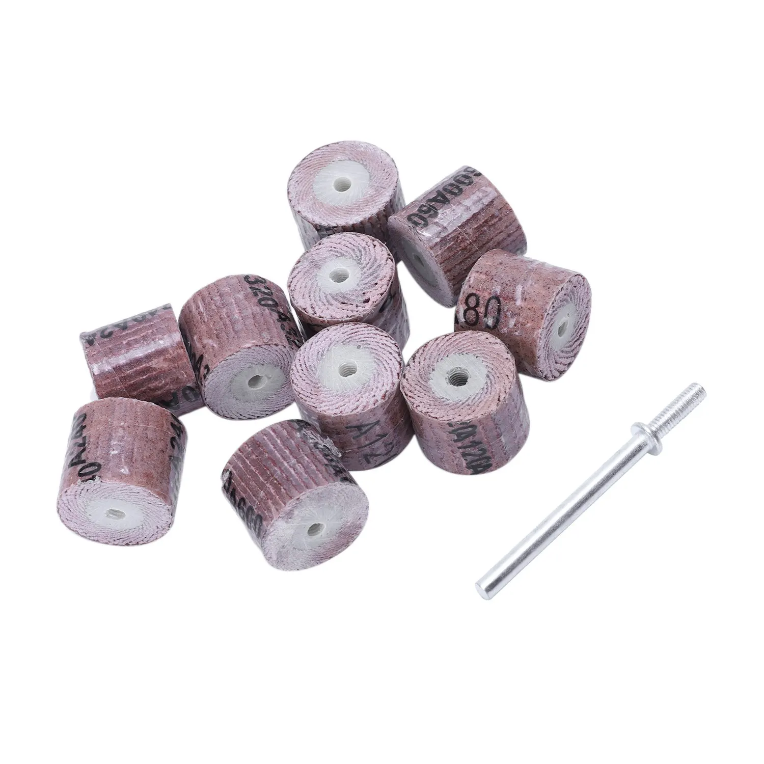 10Pcs 15Mm Sanding Band Wheel Disc 80/120/240/320/600Grit Rotarytools For Dremel