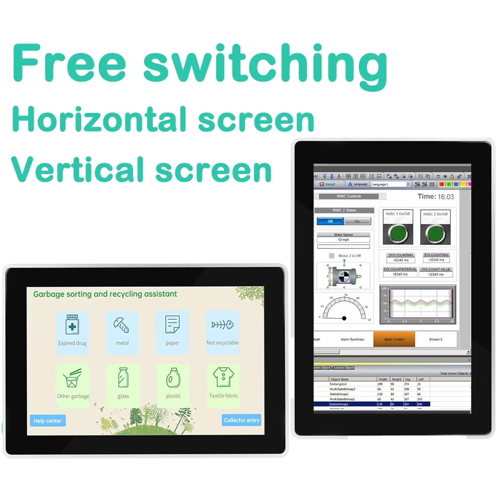 Nieuwe 7 "IP65 Linux Tablet PC Andriod Ubuntu Alles In Een Ingebouwde Industriële Computer IXHUB HMI LCD IPS PC voor Opladen Stapel 7 inch