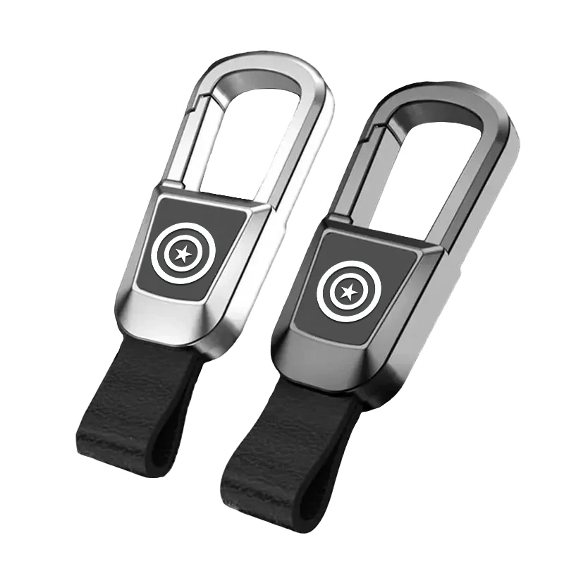 Captain America High-end Leather Car Key Chain Buckle Keyrings Holder for Citroen Dodge Jaguar MINI Cooper Volkswagen Honda BMW