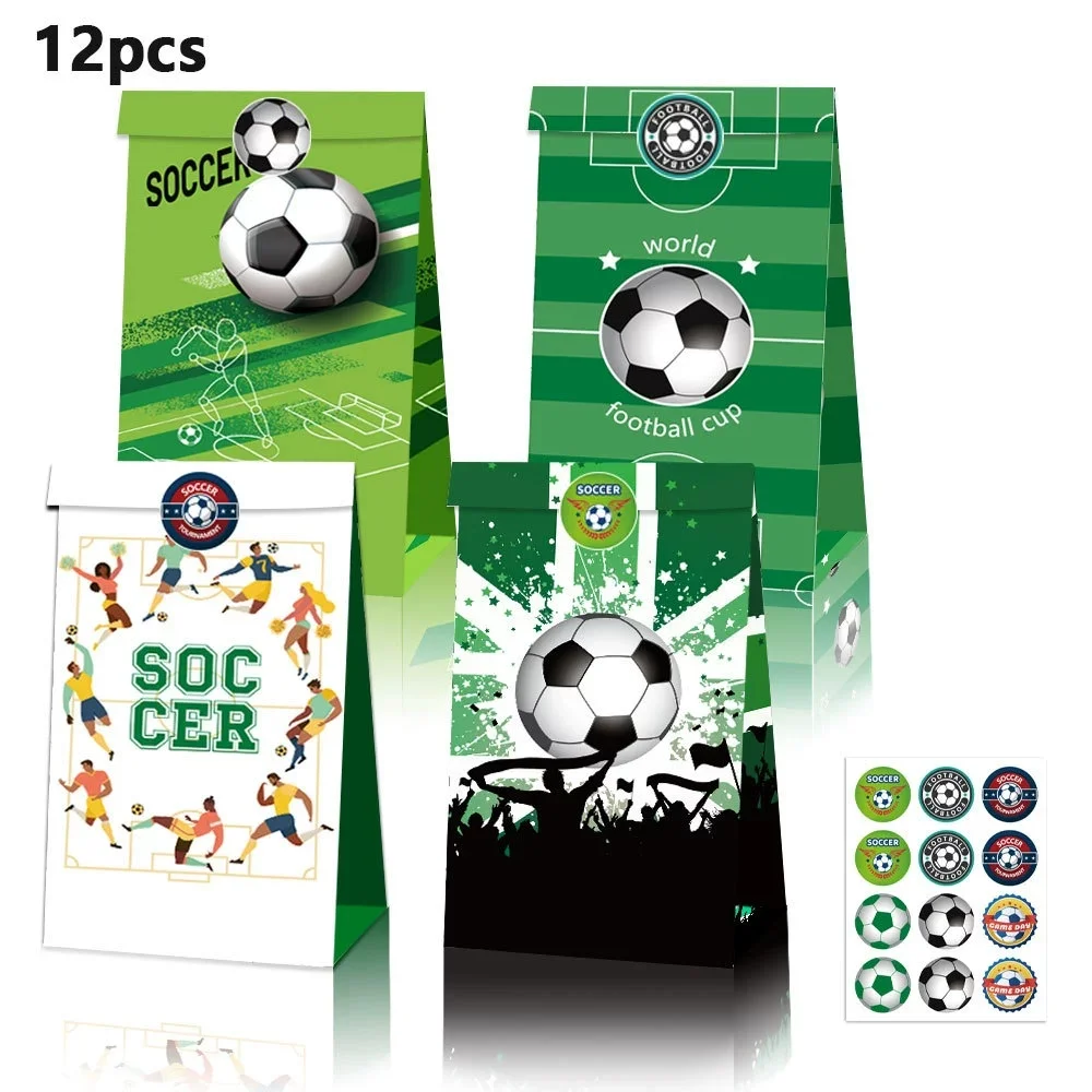 Fußball-Geschenkbox, 12 Party-Süßigkeitentüten, Geburtstags- und Hochzeitsfeier-Dekorationsartikel, Süßigkeitenboxen für Partygeschenke, Geschenkverpackungsbox