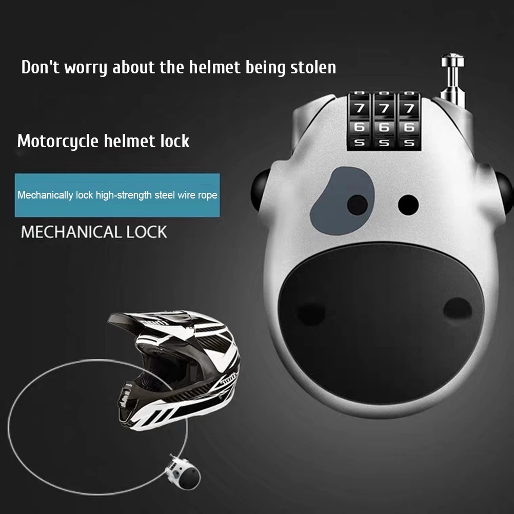 Kłódka linkowa Kłódka linkowa z motywem krowy Kłódka rowerowa Kłódka do kasku Kłódka do bagażu podróżnego Kłódka do sank z wysuwaną linką stalową Kłódka do kasku