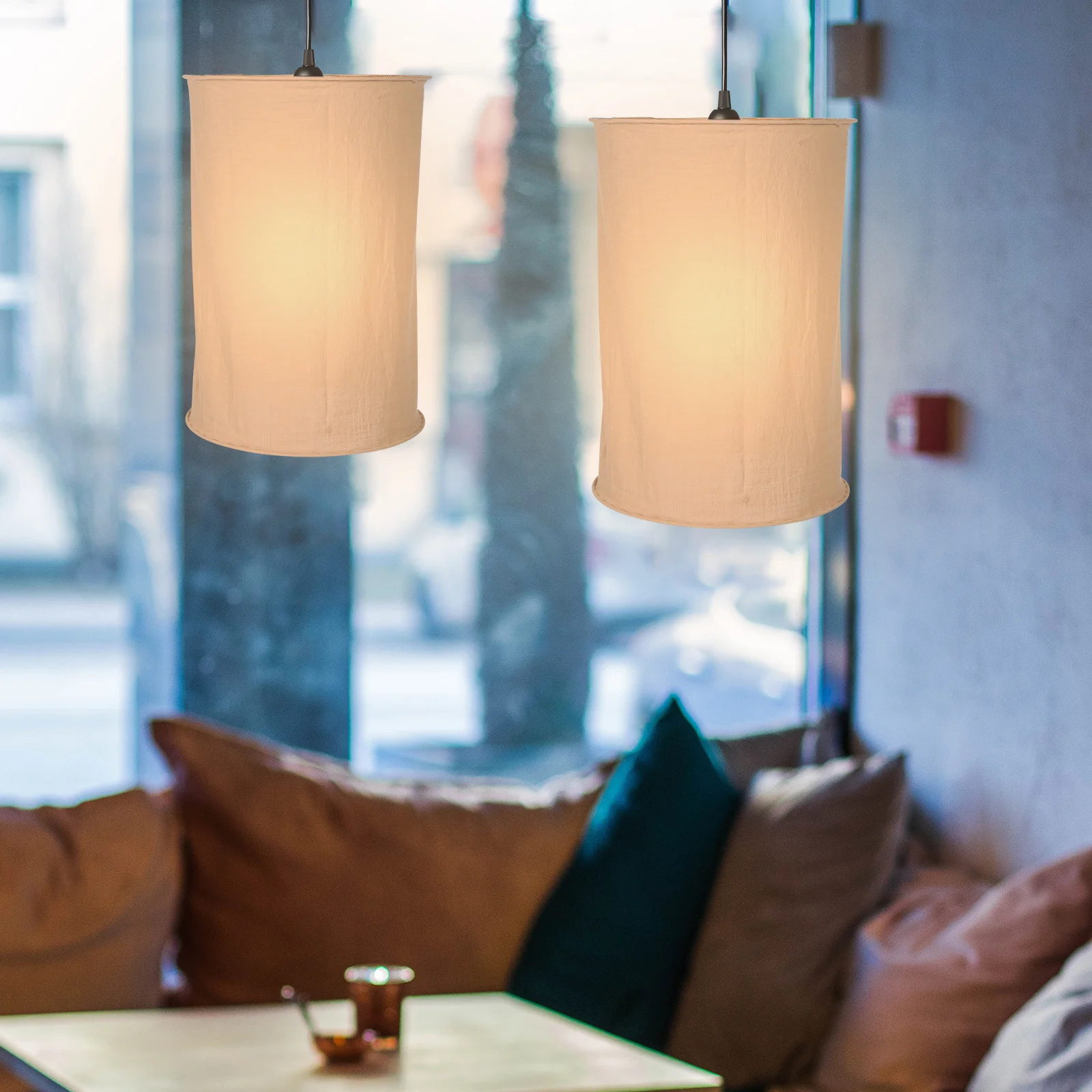

Cloth Pendant Light Shade Simple Durable Hanging Lamp Shade for Home Shop Cafe Bar Decorative Soft Lighting Unique Lamp Shades