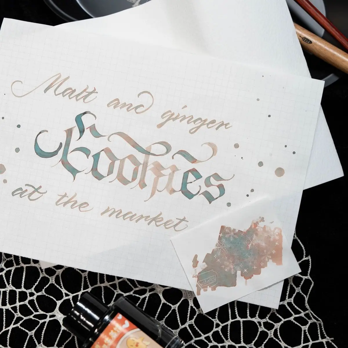 Kittyinkpot Ink Season 7, Malt & Ginger Cookies At The Market, Chromatography Ink，shading  Ink 35ml