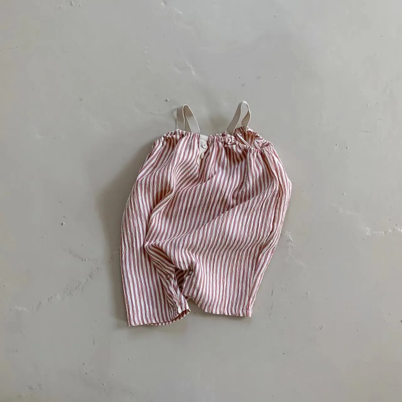 Pelele de camisola a rayas para niñas pequeñas, mono holgado y fino, mono informal sin mangas, mono informal para niños, 2024