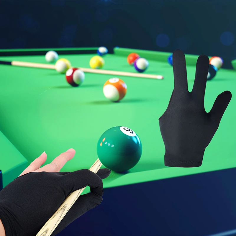 1Pc Snooker Gloves Three-Finger Non-Slip Elastic Billiard Gloves Open Finger Billiard Pool Gloves For Both Hands