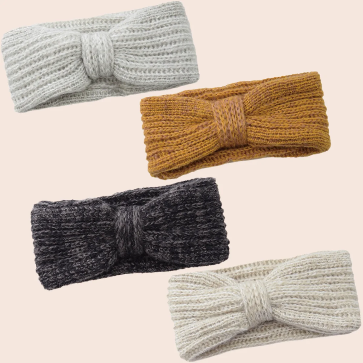 Solid Color Butterfly Bow Headband Hair Accessory for Sweet and Lovely Daily Use Women's Knitted Crochet Headscarf Headband