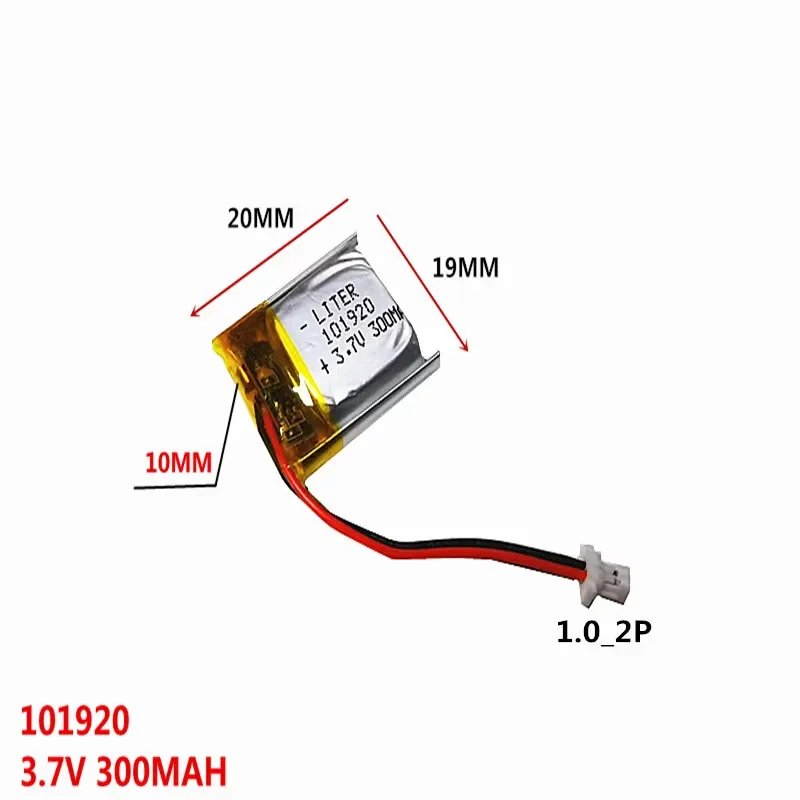 1,0 MM 2pin 3,7 V 300mAh 101920 Lithium-Polymer Li-Po li ionen Akku zellen Für Mp3 MP4 MP5 GPS PSP mobile