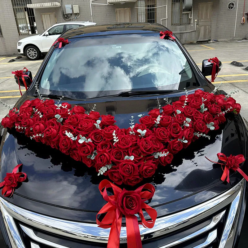 Big V red main car wedding float simulation new model