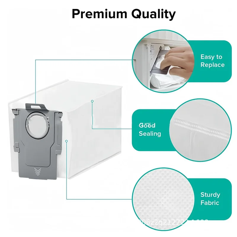 ل Roborock Stone Sweepers Q Revo Series/S8 Maxv Ultra غير المنسوجة النسيج كيس لجميع الغبار استبدال الملحقات فرشاة