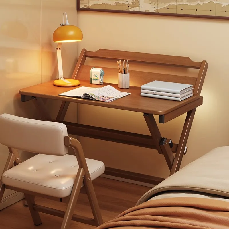 

Foldable Desk Bedside Computer Table Against The Wall Simple Household Small Apartment Solid Wood Writing